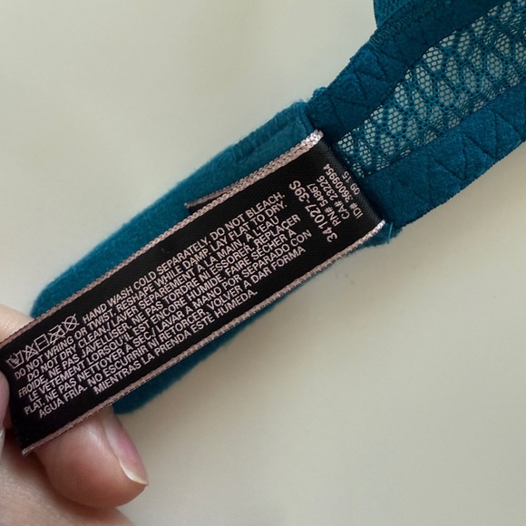 VS Lace Rhinestone Push Up Bra Bombshell Blue 34C Adds 2 Cup Sizes Padded - Picture 7 of 8